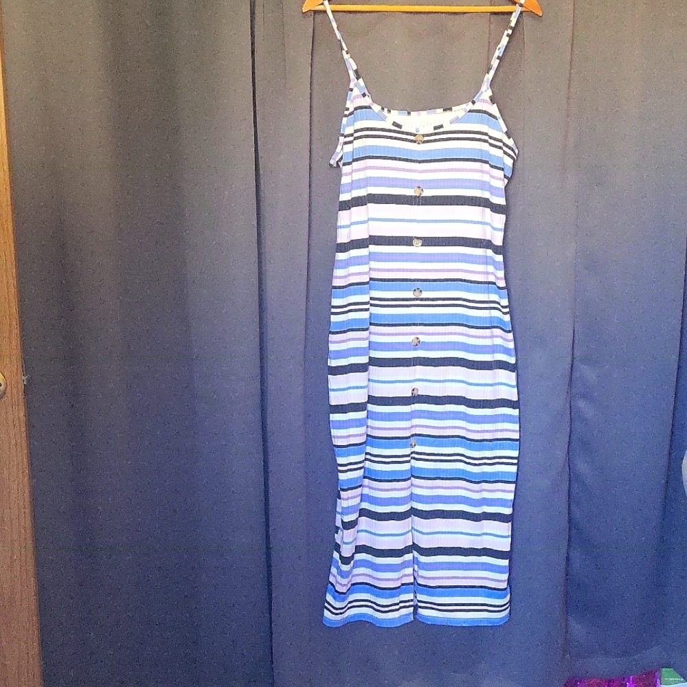 NO BOUNDARIES WOMEN'S STRIPE TANK DRESS. XXXL